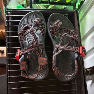 Women’s Black and Red Chaco Sandals